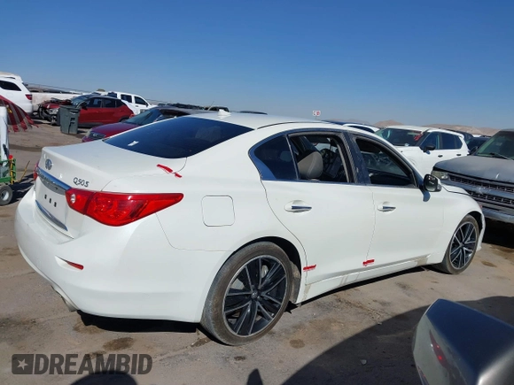2017 Infiniti Q50 2.0t with VIN JN1CV7AR8HM680189, listed as a IAAI auction lot 41430923 with 84,341 mi miles. Bid and sale history available at carsss.com. Image 13.