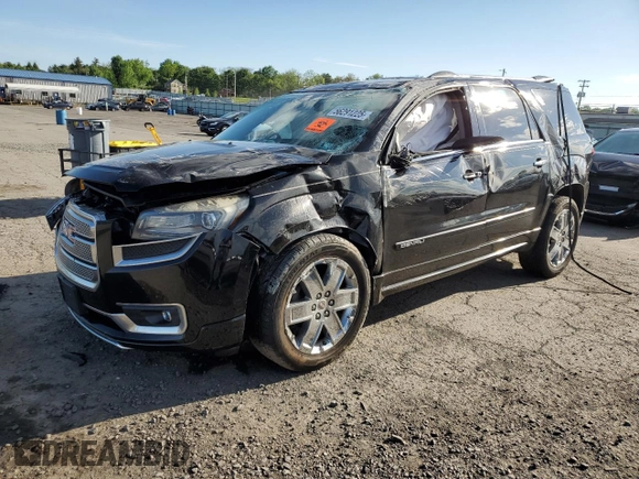 2016 GMC Acadia Denali z VIN 1GKKVTKD2GJ284560, wystawiony jako Copart lot #56291225 z przebiegiem Nie podano mil oraz Szkoda całkowita • Salvage title. Historia ofert i sprzedaży dostępna na DreamBid. Obrazek 1.