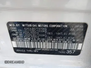 2016 Mitsubishi Outlander ES with VIN JA4AP3AU5GZ063792, listed as a IAAI auction lot 41992451 with 151,501 mi miles and . Bid and sale history available at DreamBid. Image 9.
