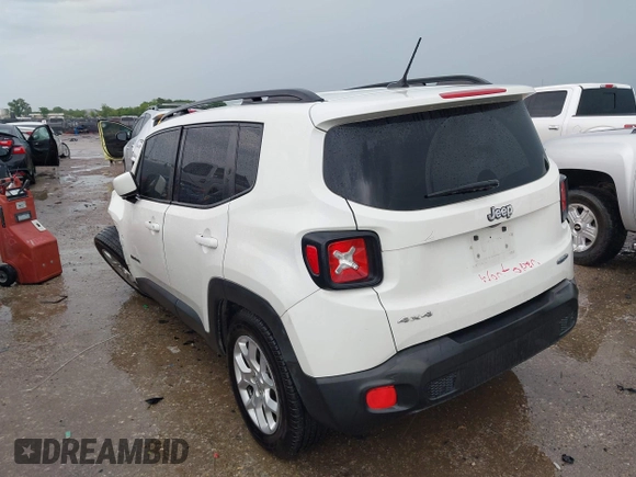 2017 Jeep Renegade Latitude with VIN ZACCJBBB4HPE57906, listed as a IAAI auction lot 42179151 with 124,651 mi miles and . Bid and sale history available at DreamBid. Image 3.