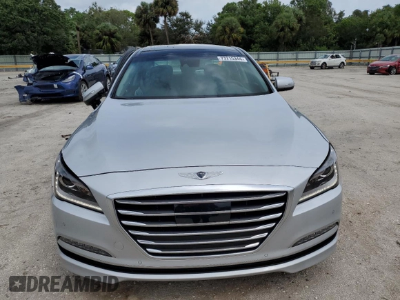 2017 Genesis G80 3.8L with VIN KMHGN4JE4HU195568, listed as a Copart auction lot 73215344 with 46,976 mi miles and Non Repairable. Bid and sale history available at carsss.com. Image 5.