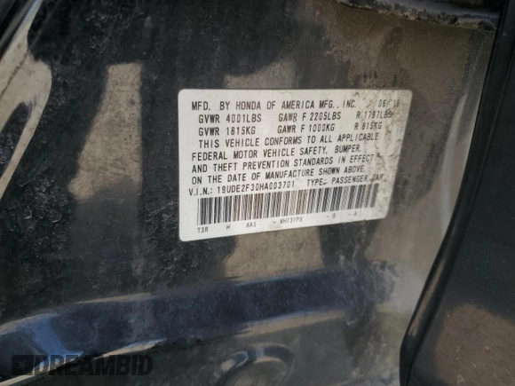 2017 Acura ILX with VIN 19UDE2F30HA003701, listed as a Copart auction lot 53700705 with 85,518 mi miles and Salvage Title. Bid and sale history available at carsss.com. Image 12.