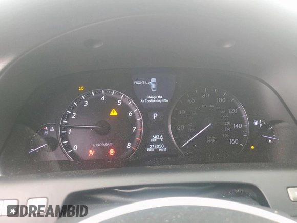 2012 Lexus LS 460 z VIN JTHBL5EFXC5111591, wystawiony jako Copart lot #54612615 z przebiegiem 273 050 mil mil oraz Szkoda całkowita • Salvage title. Historia ofert i sprzedaży dostępna na DreamBid. Obrazek 9.