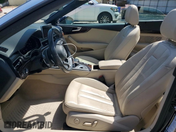 2018 Audi A5 Cabriolet Premium Plus z VIN WAUYNGF59JN009071, wystawiony jako Copart lot #53719285 z przebiegiem 82 038 mil mil oraz Szkoda całkowita • Salvage title. Historia ofert i sprzedaży dostępna na DreamBid. Obrazek 7.