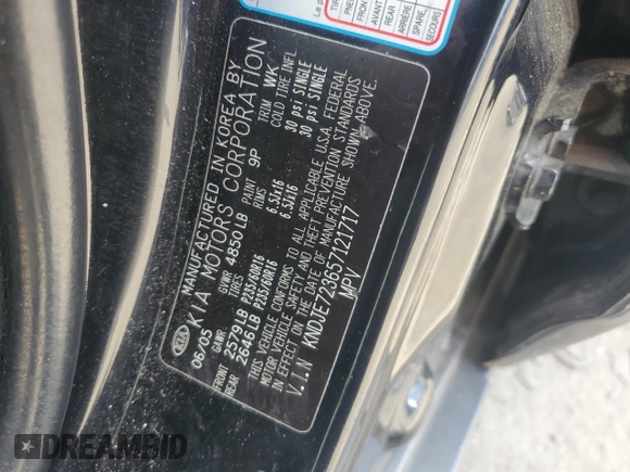 2005 Kia Sportage LX z VIN KNDJE723657121717, wystawiony jako Copart lot #61407575 z przebiegiem Nie podano mil oraz Czysty tytuł • Clean title. Historia ofert i sprzedaży dostępna na DreamBid. Obrazek 12.