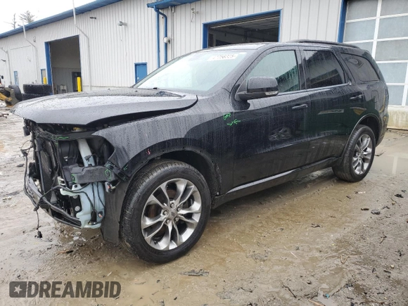 2019 Dodge Durango GT Plus with VIN 1C4RDJDG4KC560629, listed as a Copart auction lot 47756325 with 74,723 mi miles and Salvage Title. Bid and sale history available at DreamBid. Image 1.