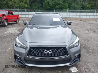 2021 Infiniti Q50 Red Sport 400 with VIN JN1FV7DR2MM880505, listed as a IAAI auction lot 42377058 with 59,618 mi miles and . Bid and sale history available at DreamBid. Image 12.