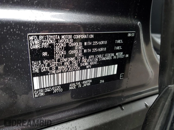 2023 Toyota RAV4 Hybrid XSE with VIN JTME6RFV5PJ037206, listed as a Copart auction lot 61597265 with 5,094 mi miles and Salvage title. Bid and sale history available at DreamBid. Image 13.