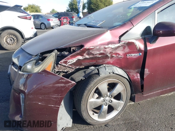 2013 Toyota Prius One with VIN JTDKN3DU9D5625482, listed as a IAAI auction lot 41097664 with 208,416 mi miles. Bid and sale history available at carsss.com. Image 6.