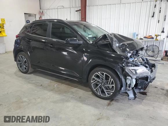 2022 Hyundai Kona N Line with VIN KM8K3CA35NU753190, listed as a Copart auction lot 62515424 with 51,110 mi miles and Salvage title. Bid and sale history available at DreamBid. Image 4.
