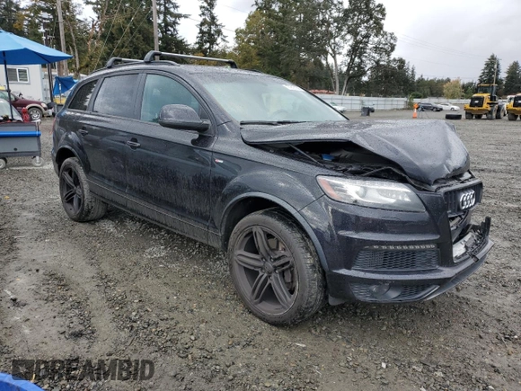 2013 Audi Q7 Prestige with VIN WA1WMAFE3DD015379, listed as a Copart auction lot 77213144 with 111,033 mi miles and Salvage title. Bid and sale history available at DreamBid. Image 4.