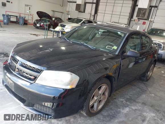 2014 Dodge Avenger SE with VIN 1C3CDZAB0EN202602, listed as a IAAI auction lot 42133657 with 130,741 mi miles. Bid and sale history available at carsss.com. Image 2.