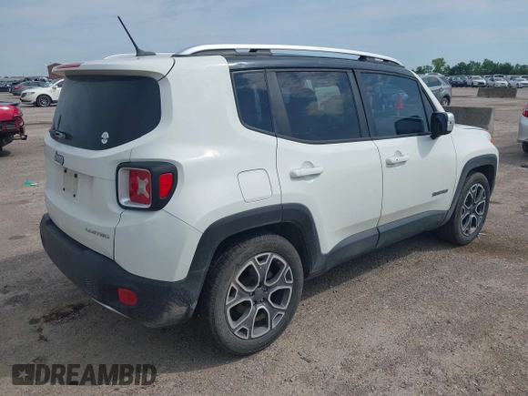 2017 Jeep Renegade Limited with VIN ZACCJADB6HPE93491, listed as a IAAI auction lot 42155903 with 149,115 mi miles and . Bid and sale history available at DreamBid. Image 4.