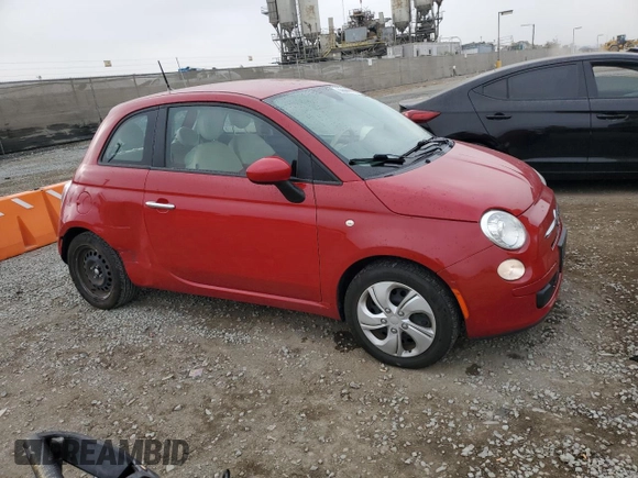 2012 FIAT 500 Pop with VIN 3C3CFFAR4CT358368, listed as a Copart auction lot 62891275 with 59,362 mi miles and Salvage title. Bid and sale history available at DreamBid. Image 4.