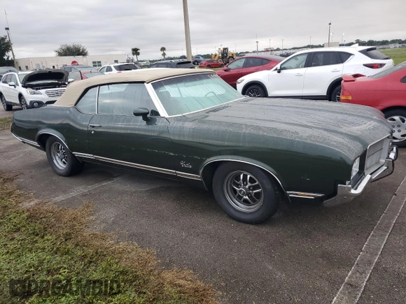 1971 Oldsmobile Cutlass with VIN 342671M222369, listed as a Copart auction lot 75074494 with Not Provided miles and Salvage Title. Bid and sale history available at DreamBid. Image 4.