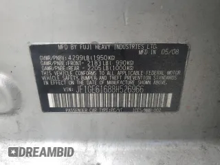 2008 Subaru Impreza Sedan (Natl) i with VIN JF1GE61688H526966, listed as a Copart auction lot 82176994 with 163,946 mi miles and Salvage Title. Bid and sale history available at carsss.com. Image 13.