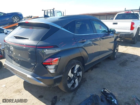2024 Hyundai Kona Limited with VIN KM8HE3A34RU027329, listed as a IAAI auction lot 41481953 with 23,632 mi miles. Bid and sale history available at carsss.com. Image 4.