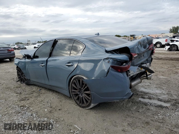 2021 Infiniti Q50 Red Sport 400 with VIN JN1FV7DP7MM850365, listed as a Copart auction lot 41923735 with 71,614 mi miles and Non Repairable. Bid and sale history available at DreamBid. Image 2.