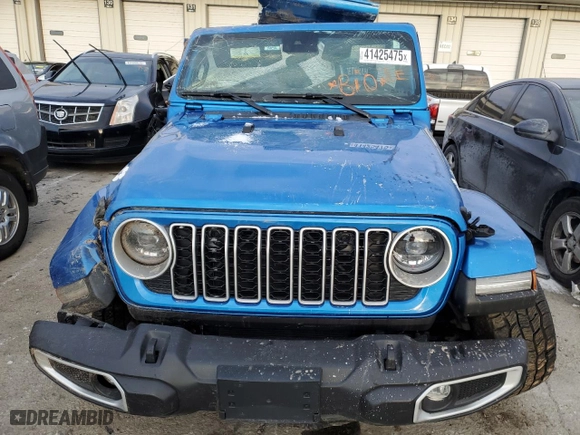 2024 Jeep Wrangler Sahara with VIN 1C4PJXENXRW120021, listed as a Copart auction lot 41425475 with 0 mi miles and Salvage Title. Bid and sale history available at carsss.com. Image 5.