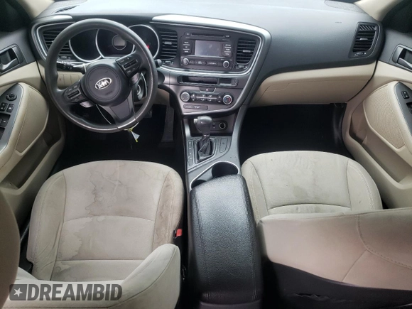 2014 Kia Optima LX with VIN KNAGM4A70E5494065, listed as a Copart auction lot 59100255 with 126,983 mi miles and Salvage title. Bid and sale history available at DreamBid. Image 8.