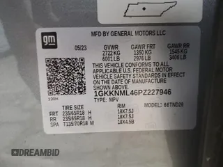 2023 GMC Acadia SLT with VIN 1GKKNML46PZ227946, listed as a Copart auction lot 78614954 with 29,616 mi miles and Salvage Title. Bid and sale history available at DreamBid. Image 13.