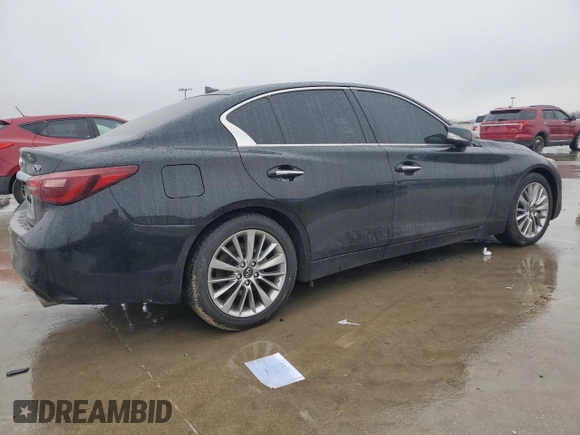 2021 Infiniti Q50 Luxe with VIN JN1EV7BP5MM706988, listed as a Copart auction lot 43010855 with 80,701 mi miles and Salvage title. Bid and sale history available at DreamBid. Image 3.