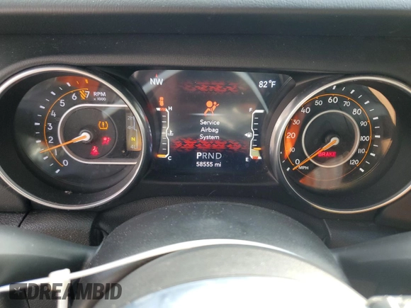 2020 Jeep Wrangler Unlimited Sahara Altitude with VIN 1C4HJXEG2LW252672, listed as a Copart auction lot 44195175 with 58,555 mi miles and Salvage title. Bid and sale history available at DreamBid. Image 9.