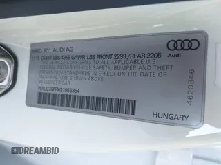 2016 Audi A3 1.8T Premium Plus with VIN WAUC7GFFXG1056364, listed as a IAAI auction lot 41492768 with 54,721 mi miles. Bid and sale history available at carsss.com. Image 9.