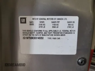 2006 Chevrolet Impala LT 3.5L with VIN 2G1WT58K369146050, listed as a Copart auction lot 50702755 with 98,011 mi miles and Salvage Title. Bid and sale history available at DreamBid. Image 12.