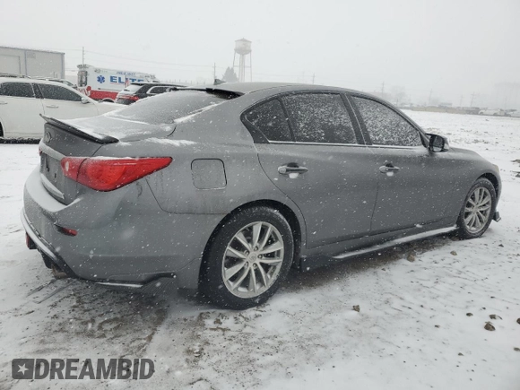 2014 Infiniti Q50 Premium with VIN JN1BV7AR5EM693165, listed as a Copart auction lot 44859235 with 0 mi miles and Salvage Title. Bid and sale history available at carsss.com. Image 3.