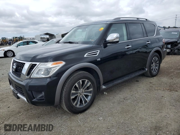 2018 Nissan Armada SL z VIN JN8AY2NC1JX502296, wystawiony jako Copart lot #53389055 z przebiegiem 129 237 mil mil oraz Czysty tytuł • Clean title. Historia ofert i sprzedaży dostępna na DreamBid. Obrazek 1.
