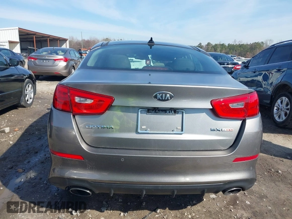 2015 Kia Optima SX Turbo with VIN 5XXGR4A62FG404441, listed as a IAAI auction lot 41662646 with 185,977 mi miles. Bid and sale history available at carsss.com. Image 16.