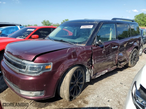 2017 Ford Flex Limited EcoBoost with VIN 2FMHK6DT4HBA03090, listed as a Copart auction lot 53502284 with 69,138 mi miles and Salvage Title. Bid and sale history available at carsss.com. Image 1.