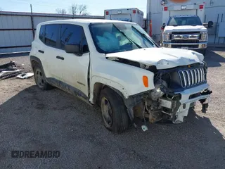 2020 Jeep Renegade Sport with VIN ZACNJAAB7LPL70754, listed as a IAAI auction lot 41506792 with 63,896 mi miles and . Bid and sale history available at carsss.com. Image 1.