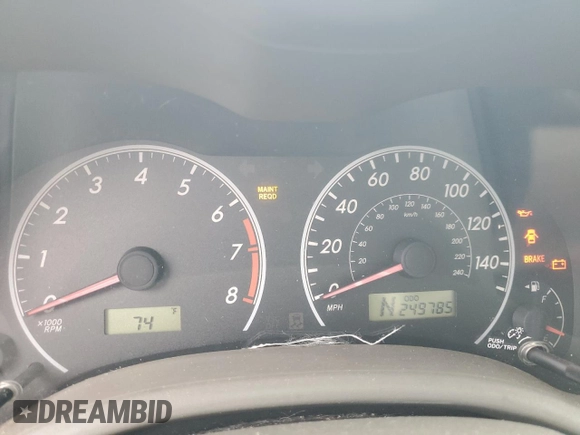 2010 Toyota Corolla with VIN 2T1BU4EE3AC499487, listed as a Copart auction lot 76290844 with 249,785 mi miles and Salvage Title. Bid and sale history available at carsss.com. Image 9.