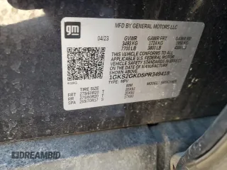 2023 GMC Yukon XL SLT with VIN 1GKS2GKD5PR349418, listed as a Copart auction lot 43635255 with 37,163 mi miles and Salvage Title. Bid and sale history available at DreamBid. Image 15.