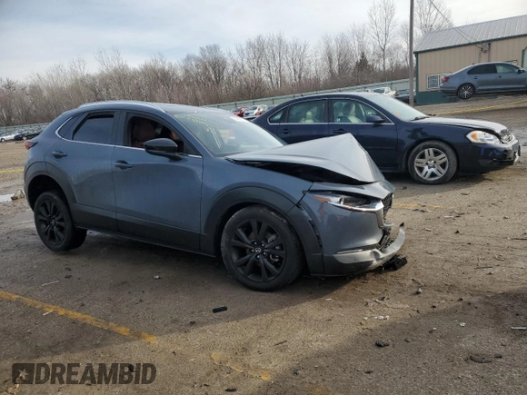 2023 Mazda CX-30 S Carbon Edition with VIN 3MVDMBCM8PM530335, listed as a Copart auction lot 43422075 with Not Provided miles and Salvage Title. Bid and sale history available at DreamBid. Image 4.