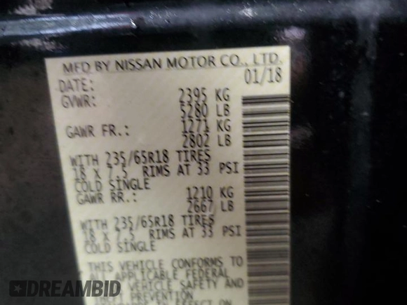 2018 Nissan Murano Platinum with VIN 5N1AZ2MH8JN121428, listed as a Copart auction lot 53608795 with 62,397 mi miles and Salvage Title. Bid and sale history available at carsss.com. Image 14.