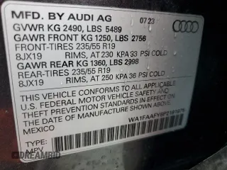 2023 Audi Q5 S line Prestige z VIN WA1FAAFY6P2191975, wystawiony jako Copart lot #43663885 z przebiegiem 22 374 mil mil oraz Szkoda całkowita • Salvage title. Historia ofert i sprzedaży dostępna na DreamBid. Obrazek 13.