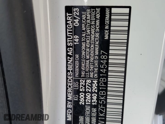 2023 Mercedes-Benz E 450 with VIN W1KZF5KB1PB145487, listed as a Copart auction lot 77155314 with Not Provided miles and Non Repairable. Bid and sale history available at DreamBid. Image 13.