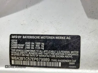2014 BMW 3 Series 320i z VIN WBA3B1C57EP679989, wystawiony jako Copart lot #56383665 z przebiegiem 125 617 mil mil oraz Szkoda całkowita • Salvage title. Historia ofert i sprzedaży dostępna na DreamBid. Obrazek 12.
