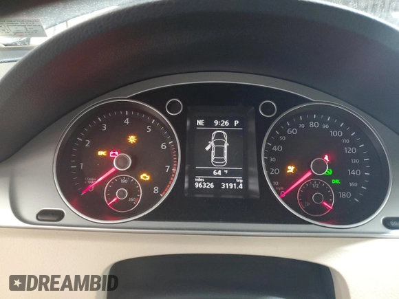 2012 Volkswagen CC Sport PZEV with VIN WVWMP7AN1CE508131, listed as a Copart auction lot 71740264 with 96,326 mi miles and Salvage Title. Bid and sale history available at carsss.com. Image 9.