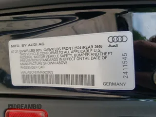 2021 Audi A5 Sportback Premium z VIN WAUABCF57MA062933, wystawiony jako Copart lot #58348515 z przebiegiem 36 777 mil mil oraz Szkoda całkowita • Salvage title. Historia ofert i sprzedaży dostępna na DreamBid. Obrazek 12.