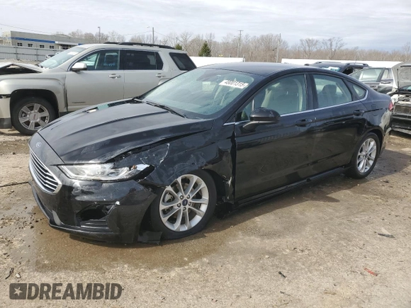 2019 Ford Fusion SE with VIN 3FA6P0HD9KR214927, listed as a Copart auction lot 48001315 with 50,145 mi miles and Salvage Title. Bid and sale history available at DreamBid. Image 1.
