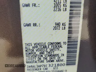 2014 Nissan Altima 2.5 S with VIN 1N4AL3AP7EC321800, listed as a Copart auction lot 55140315 with 107,511 mi miles and Salvage Title. Bid and sale history available at carsss.com. Image 12.
