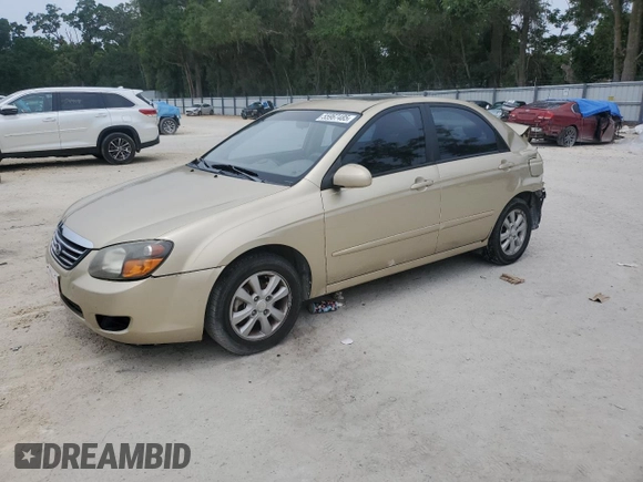 2009 Kia Spectra EX with VIN KNAFE221X95648679, listed as a Copart auction lot 55967485 with 182,740 mi miles and Non Repairable. Bid and sale history available at DreamBid. Image 1.