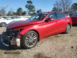 2022 Infiniti Q50 LUXE with VIN JN1EV7BRXNM340089, listed as a Copart auction lot 85645854 with 20,374 mi miles and Salvage Title. Bid and sale history available at carsss.com. Image 1.