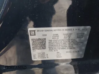 2019 GMC Terrain SLE with VIN 3GKALTEV6KL224031, listed as a IAAI auction lot 41898485 with 47,206 mi miles and . Bid and sale history available at DreamBid. Image 9.