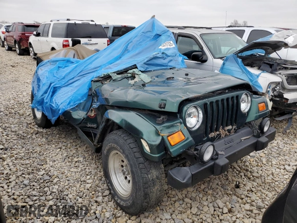 2000 Jeep Wrangler Sahara with VIN 1J4FA59SXYP785570, listed as a Copart auction lot 44707525 with 0 mi miles and Non Repairable. Bid and sale history available at carsss.com. Image 4.