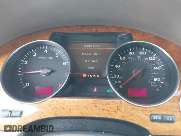 2007 Audi A8 with VIN WAULV44E57N009945, listed as a IAAI auction lot 42400577 with 186,607 mi miles and . Bid and sale history available at DreamBid. Image 7.